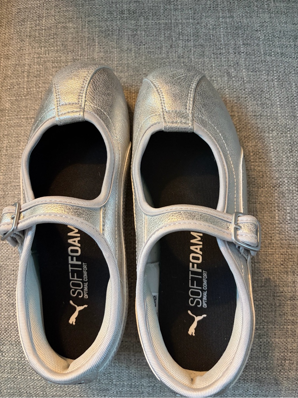 Puma Metallic Silver Mary Jane Sneakers